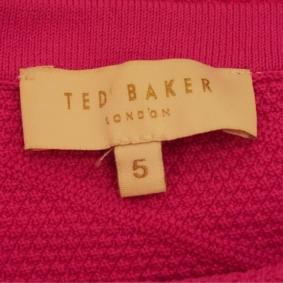 Ted Baker Streena Neon Pink One Shoulder Knit Dress - Picture 9 of 12
